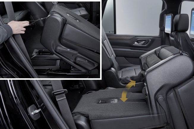 2022 Chevrolet tahoe Photography: Second row power release captain seat  / Row 3 6:4 Power Folding Sheet